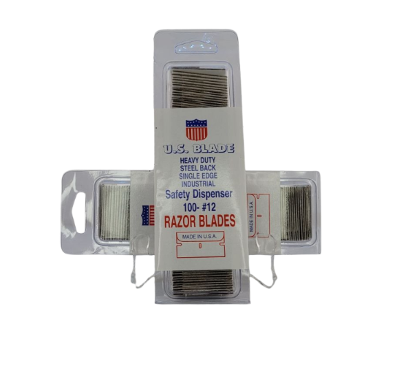 12 Razor Blades Colossal Diamond Tools Razor Blade Single Edge #12 100 Pak Clam Shell ...
